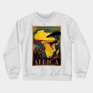 Africa Golden Continent Vintage Travel Art Poster Crewneck Sweatshirt